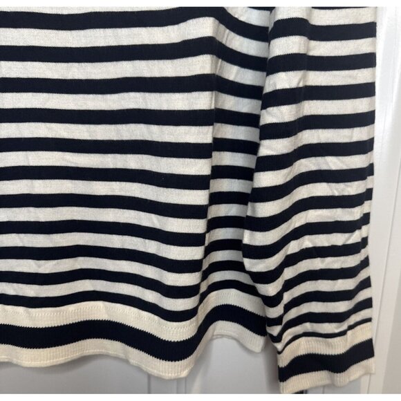 Murano Modern Performance Men’s BLACK IVORY Striped Long Sleeve Sweater Sz XXL - Picture 4 of 11